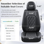 Coverado Car Seat Covers, Front Seat Cover, 2 Pack Waterproof Seat Covers for Cars, Luxury Faux Leather Car Seat Cushions, Car Seats Protectors, Black Car Seat Covers Universal Fit for Most Vehicles - Image 5