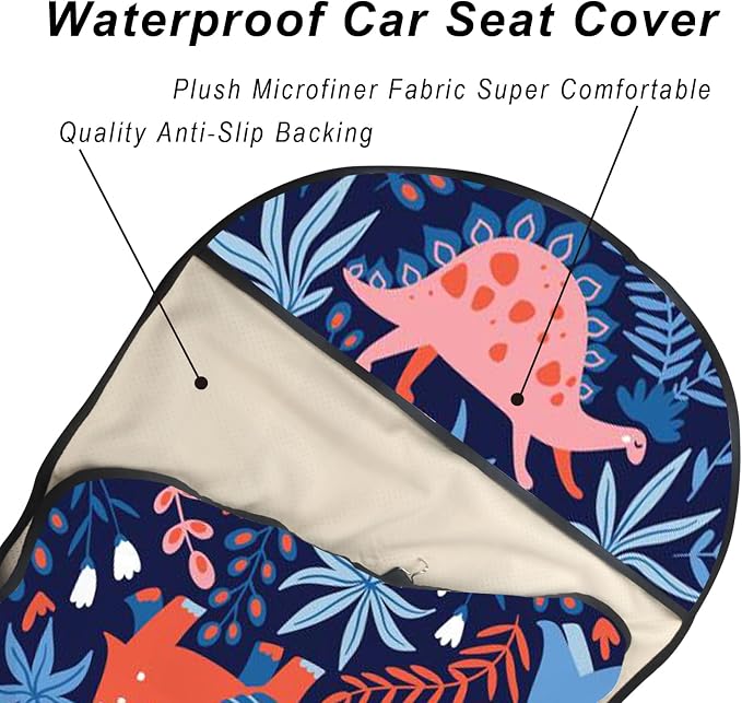 Car Seat Cover Protector Front Seats,for Gym Workout,Running,Swimming,Beach and Hiking,Waterproof Sweat Towel Bucket Seat Covers for Cars SUV Trucks (Dinosaur, 1Pcs) - Image 5
