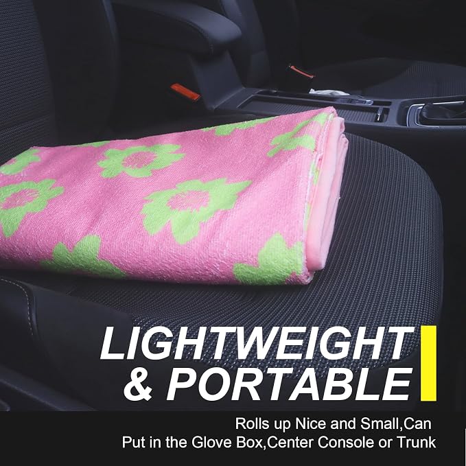 Back Seat Cover for Car Trucks Van SUV Jeep,Waterproof Rear Bench Towel Seat Covers for Dogs and Kids,Automotive Backseat Protector (Flower and Pink) - Image 8
