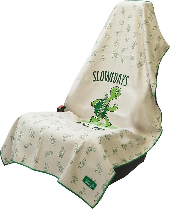 Sprints Athletic Running Towel, Full-Sized, Car Seat Cover - Moisture Wicking (Slow Days Still Count) by Sprints
