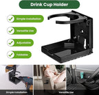 2pcs Wall Cup Holder, Boat Cup Holder, Diamond Embossed Texture | Folding Cup Holder for Boat, 2.36"-3.94'' Adjustable RV Cup Holder Fits Most Sizes of Cups Mugs Bottles, ABS, Black - Image 5