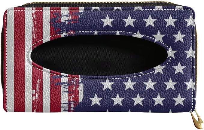 Biyejit American Flag Car Tissue Holder, Visor Napkins Box Holder, Tissue Dispenser for Decoration, Suitable for Most Cars by Biyejit