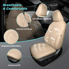 Custom Seat Covers for Toyota Highlander 2020-2026 7 Seats Beige | faux leather, 2nd row captain chairs, waterproof, breathable, airbag compatible, stain resistant, easy install, durable - Image 8