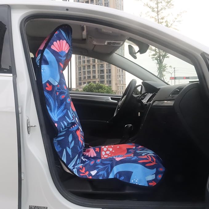 Car Seat Cover Protector Front Seats,for Gym Workout,Running,Swimming,Beach and Hiking,Waterproof Sweat Towel Bucket Seat Covers for Cars SUV Trucks (Dinosaur, 1Pcs) - Image 6