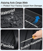 All Weather Rear Cargo Liner Trunk Mats for 2013-2019 Ford Escape Carpet | Fits:Lincoln MKC 2015-2019,3D laser precision fit trunk tray, waterproof Odorless non-slip trunk carpet for SUV and cars - Image 3