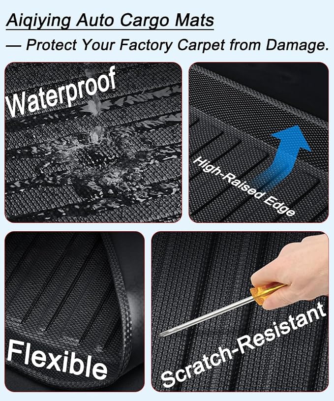 All Weather Rear Cargo Liner Trunk Mats for 2013-2019 Ford Escape Carpet | Fits:Lincoln MKC 2015-2019,3D laser precision fit trunk tray, waterproof Odorless non-slip trunk carpet for SUV and cars - Image 3