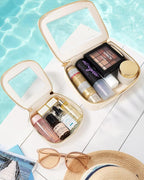 Travel Clear Makeup Bag Set, TSA Approved Cosmetic Bag Case with Zipper Portable Makeup Pouch Toiletry Bag Traveling Cosmetic Organizer Storage Bag Car Organizer Car Essentials - Image 8