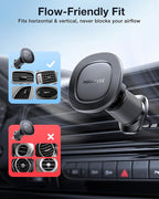 Miracase Car Phone Holder for Magsafe [Super Strong Magnets] Magnetic Phone Holders for Your Car, 360°Adjustable Air Vent Hands Free Cell Phone Mount Cradle (Matte Black, Regular) - Image 8