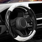 YHONGJT Cute Soft Microfiber Leather Anti-Slip Steering Wheel Cover, Universal 15 Inch for Women Girls, Fit Vehicles, Sedans, SUVs, Vans, Trucks - Black and White by Unknown