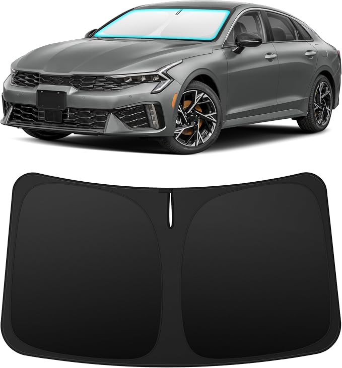 INSAUTO Custom Fit Windshield Sun Shade for Kia K5 2021-2026 | Foldable Front Window Sunshade Car Accessories, UV & Heat Reflector, Keeps Interior Cool, Includes Storage Bag by INSAUTO