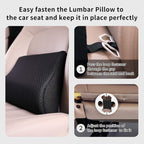 Memory Foam Lumbar Support Pillow for Car - Lower Back Support Cushion for Driving, Back Pain Relief for Car Seat, Office Chair, Wheelchair (Black) - Image 5