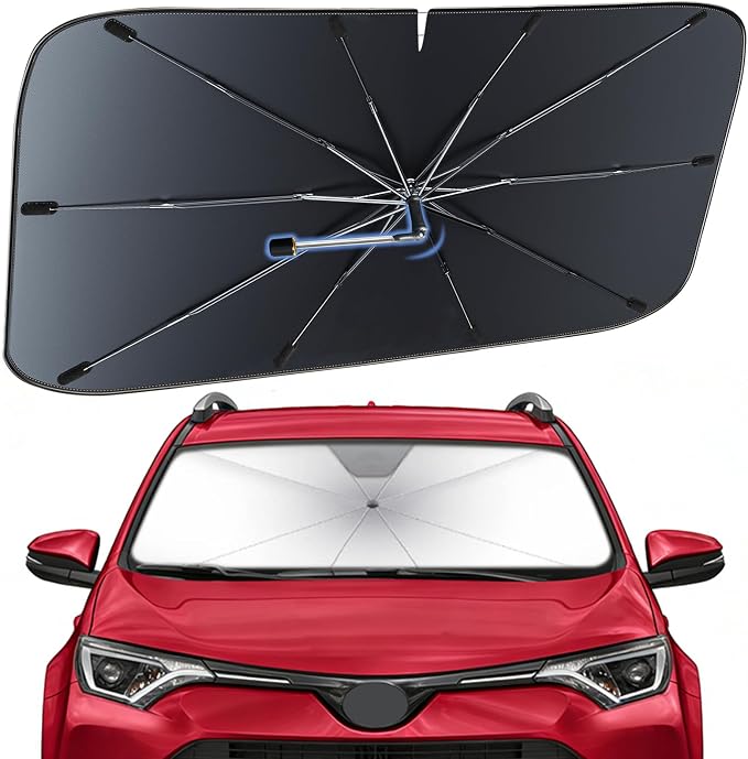 Windshield Sun Shade Umbrella for Toyota RAV4 2013-2018 Front Window Shield | Heat-Reflective Window Shade, Umbrella Sunshade Cover Blocks Heat, Protects Interior, Vehicle-Specific Precision Fit by Fshaanys
