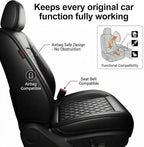 Fit for Tacoma Seat Covers Compatible with Toyota Tacoma 3rd gen 2016-2023 - Waterproof Breathable Leather Automotive Seat Cushions Protector,Airbag Compatible,Only 2 Front seat Covers(Black) - Image 5