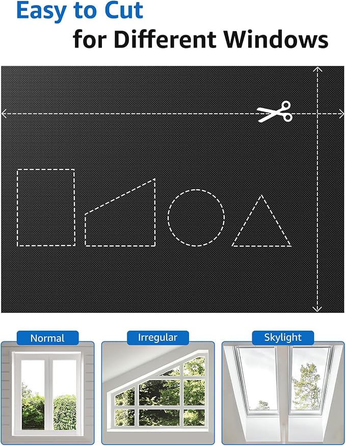 Sumobaby Blackout Curtains Portable 62”x40” No Drill Black Out Window Cover | 100% Blackout Shades with Heat-Resistant Hook&Loop Tapes,Thermal Insulated Window Blinds for Home,Nursery(1 Panel,Black) - Image 4