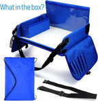 Travel Tray for Kids, Carseat Table Tray for Road Trip Activities, Toddler Lap Desk Organizer for Airplane - Blue - Image 9