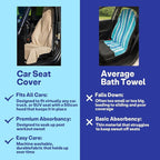 2 Pack Car Seat Towel Covers for Gym, Front Seats, Beige | Beige Sweat Protector for Front Seats Premium Thickened with Elastic Strap Breathable & Quick Dry Machine Washable Running - Image 6