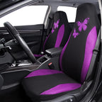 Flying Banner Butterfly car seat Covers ful Set Fashion Universal Lady Woman Female Rear Bench Split Colorized (2 Fronts, Purple) - Image 3