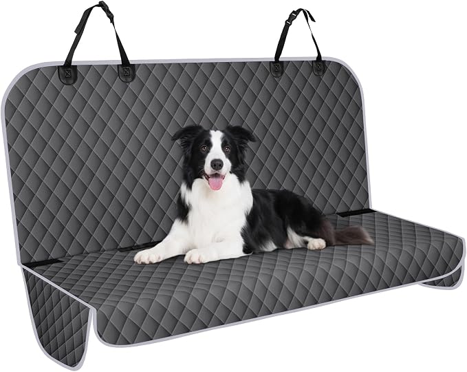 Waterproof Dog Backseat Cover for Cars, Non-Slip Pet Seat Protector,M-Grey by NECKORY