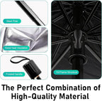 Car Windshield Sun Shade Umbrella, Sun Protection & Heat Insulation Shield, Foldable Quick Setup & Storage Front Window Cover, Reflecting Visor for Most Vehicles (Silver) - Image 3