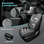 Custom Seat Covers for Toyota Highlander 2020-2026 7 Seats | black grey, faux leather, 2nd row captain chairs, waterproof, breathable, airbag compatible, stain resistant, easy install - Image 8