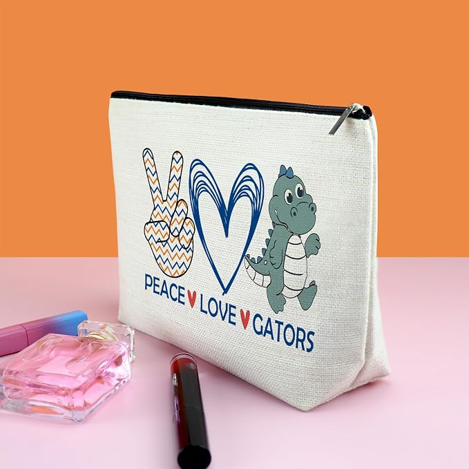 Alligator Gift Makeup Bag Alligator Themed Gifts Gators Lover Gift for Daughter Sister Friend Cosmetic Bag Animal Lover Gifts Christmas Birthday Graduation Present for Her Female Tarvel Pouch - Image 3