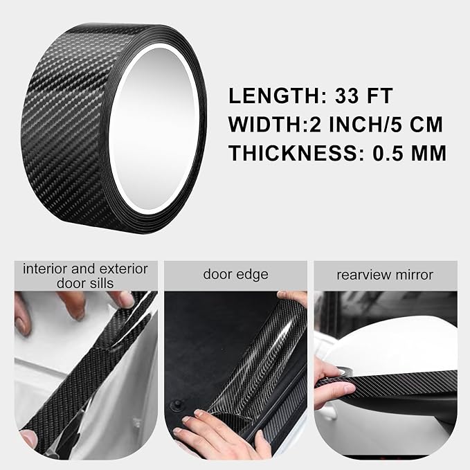 Storystore Car Door Edge Guard, 2 in x 33 Ft Black Door Edge Protector | Self-Adhesive Protective Strip for Door Edges, Door Sills, Bumpers, Scratch and Chip Protection - Image 2