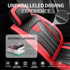 Fit Avalon Premium Leather Car Seat Covers for Toyota Avalon 2001-2021 2022 - Waterproof，Breathable，All-Weather Seat Cushion Protecto & Airbag Compatible, 2 Front Seat Red&Black - Image 2