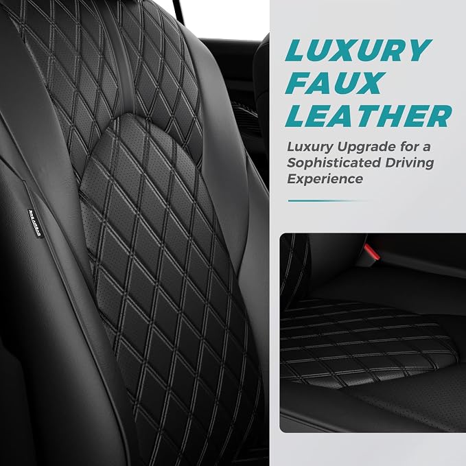 Custom Seat Covers for Toyota Grand Highlander 2024-2026 7 Seats | black, faux leather, 2nd row captain chairs, waterproof, breathable, airbag compatible, stain resistant - Image 2