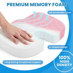 Seat Cushion, Memory Foam Office Chair Cushion - Pink, XX-Large | for Car Seat, Airplane, Desk Chair - Sciatica & Hip & Coccyx Pain Relief Cushion for Long Sitting Office Workers, Car Drivers - Image 3