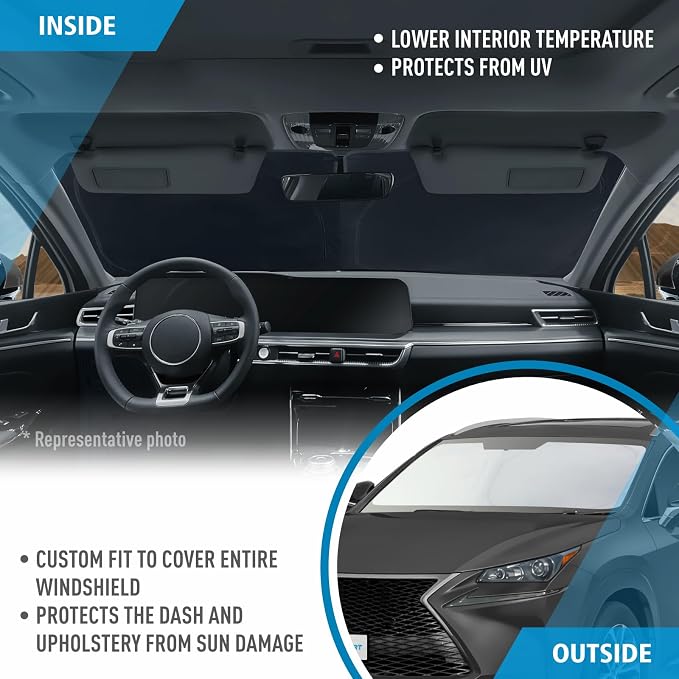 CLIM ART Windshield Sun Shade for Lexus NX 2015-2021, Custom-Fit Foldable Car Sunshade, Vehicle Sun Protector, Front Auto Windshield Cover, Car Accessories - WS4015 - Image 5