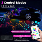 Dream Color Acrylic Interior Car Ambient Light Kit, Bphuny 30 in 1 593 LEDs Fiber Optic Multiple Modes Decoration Atmosphere Lights with Music Dynamic Rainbow Rhythm, RGB Neon Lights for All Cars - Image 2