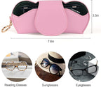 KINIVA Sunglasses Holder for Car Visor with Hanging Hook Portable Leather Glasses Storage Bag with Detachable Clips - Image 4