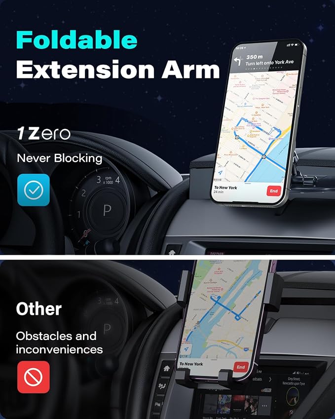 for MagSafe CD Phone Holder for Car, Foldable Longarm CD Phone Mount | 17 N54 Magnets Secure Hold, 360° Rotation, Hollow Socket Fits iPhone 12-17 Series, MagSafe Cases, Pop Grip & Ring Holders - Image 4