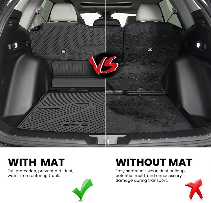 LASFIT Cargo Mat in Lower Position for Honda CR-V 2023-2026(Only Gasoline) | All Weather Custom Fit Anti-Slip Pet Friendly Easy Clean TPE Trunk Mat with Backrest Mat (Not for Hybrid) - Image 4