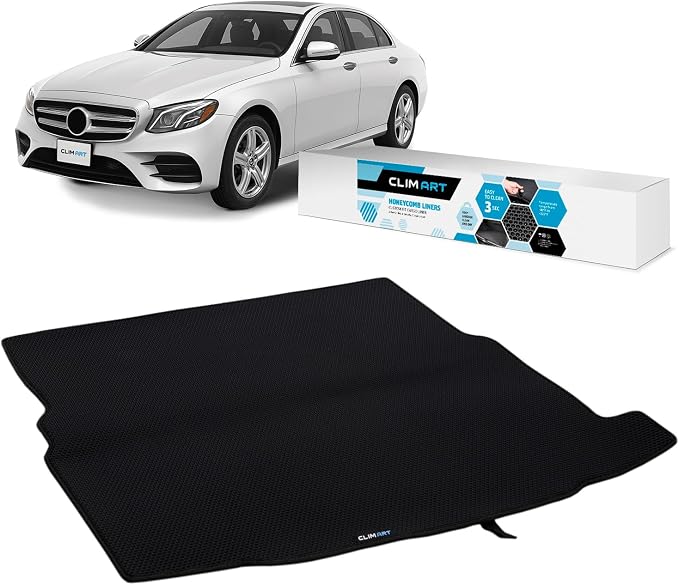CLIM ART Cargo Liner for Mercedes E-Class 2017-2023 Sedan Custom Fit Trunk Mat, with Honeycomb Dirtproof & Waterproof Technology - All-Climate, Heavy Duty, Anti-Slip Cargo Liner, Luggage - FL01117089 by CLIMART