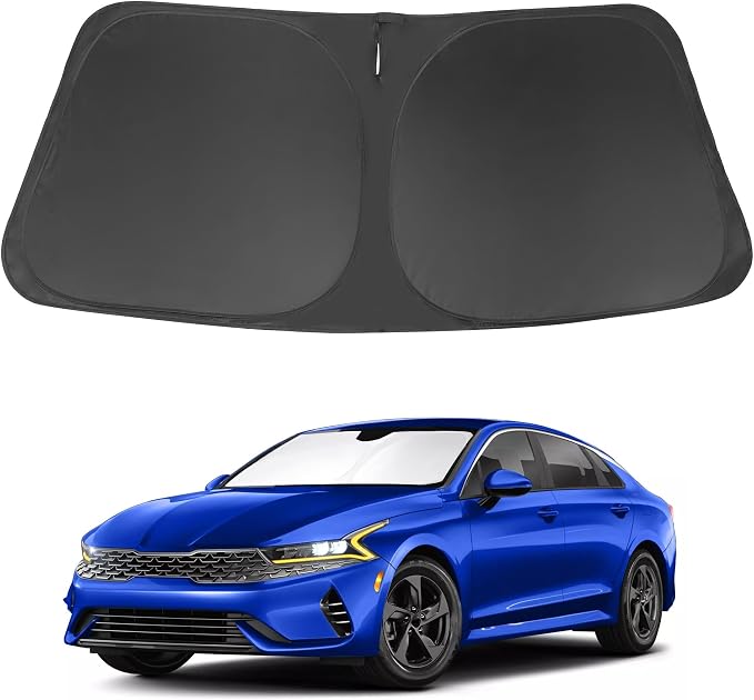 Windshield Sun Shade for 2021-2026 Kia K5/2020-2026 Hyundai Sonata | Full covered, Foldable & Durable, Block UV Rays, Reduce Heat, Easy to install, Keep Car Cooler by LHFLIVE