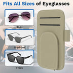 BFXM Sunglass Holder for Car and Truck Sun Visor Organizer Car Accessories | Sunglasses Holder Eyeglass Hanger Clip, Cars Sun Visor Ticket Card Holder Clip, Magnetic Leather Holder for Car Visor - Image 4