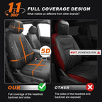 Custom Fit Seat Covers for Honda CRV 2017 2018 2019 2020 2021 2022 | CR-V Faux Leather Full Coverage Seat Cover Full Set Front & Rear Car Seat Protector(Black,5 Seats) - Image 3