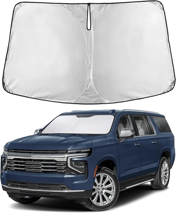 Autovir Windshield Sun Shade Fit for 2021-2023 2024 2025 Chevrolet Suburban | Sunshade, Front Car Window Shades Sun Visor, Blocks UV Rays & Heat, Car Accessories by Autovir