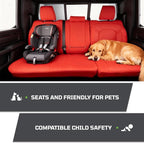 Car Seat Covers Custom Fit for Dodge 2019-2026 Ram 1500 Crew Cab,Red | Custom Fit Faux Leather Full Set, Compatible with 5th Gen Ram 1500 Big Horn/Lone Star/Rebel/Sport, Waterproof, Easy to Clean - Image 5