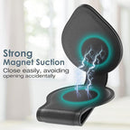 MoKo Sunglass Holder for Car, Magnetic PU Leather Visor Clip, 2 Pack | 2-Pack PU Leather Magnetic Glasses Mount Holder Eyeglasses Hanger Clip Visor Accessories for All Car Models, Black - Image 2