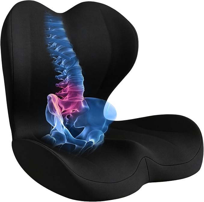 Seat Cushion for Office Chair, Ergonomic Cushion with Lumbar Support Pillow | Orthopedic Memory Foam Coccyx Cushion for Tailbone & Sciatica Pain Relief, Ideal For Office Chairs, Car Seats, Wheelchairs - Image 9