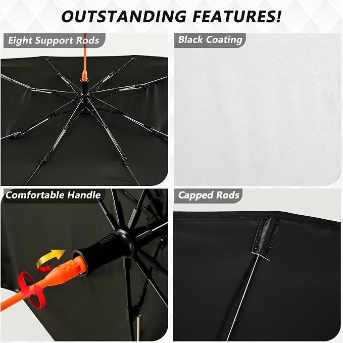 Custom Car Sun Shade Windshield Car Umbrella Foldable Uv Ray Reflector Front Window Sun Shade Visor Shield Cover - Image 3