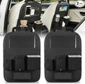 Nilight Car Seat Back Organizer 2PCS Black PU Leather Universal | Cup Holder Tissue Box Removable Bucket Waterproof Multifunctional Storage Bag for Cars Vans SUVs MPVs Pickup Trucks by Nilight