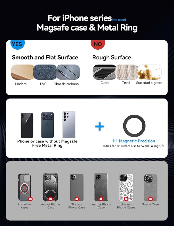 JOYROOM Car Mount for iPhone, [Tri-Fold] MagSafe iPhone Car Mount, [Suction Pro+Gel Base] 360° Rotation iPhone Car Holder, Strong Magnet for iPhone 17 Pro Max and Other Series[Not for Charging] - Image 7