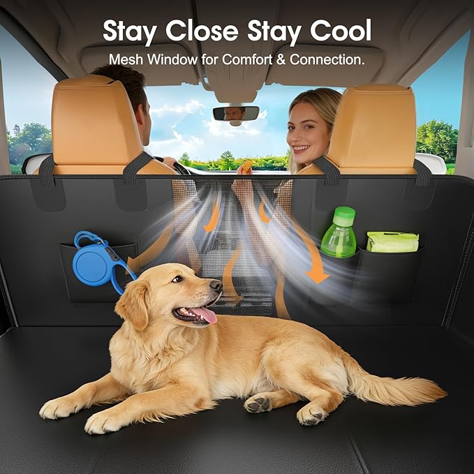 XL Hard Bottom Dog Car Seat Cover, 58"×69", Waterproof PU Leather | Stable Hard Bottom Support for Comfortable Rides with Large Dogs - Image 5