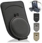 Sunglass Holder for Car Visor, Magnet Adsorbed Sunglasses Holder for Car Accessories Parts, Leather Car Sunglass Holder, Car Visor Sunglasses Clip for Glasses Cards (1PCS, Black) by Sufilux