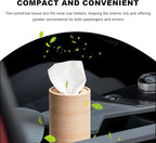 4 PCS Car Tissue Holder, Refillable Round Napkins Containers with Papers Inside, Convenient Travel Tissue Tubes Facial Paper Towel Cylinders for Vehicle Cup Holders (Wood Grain) - Image 4