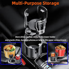 2-in-1 Adjustable Car Cup Holder Expander & Organizer – Dual Automotive Drink Holder for Bottles, Snacks, Phones – Fits Most Vehicles (3.0"-5.9" Diameter, 20 oz Capacity, Non-Slip Base) Black - Image 4