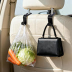 BFXM 6 Pack Car Seat Headrest Hooks,Car Accessories Black Checkered | Back Seat Purse Hanger Holder Hook, Universal Storage Organizer for Handbag Grocery Bags Coats - Image 3